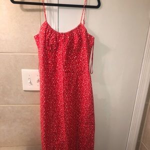 Zara maxi slit sleeveless red dress